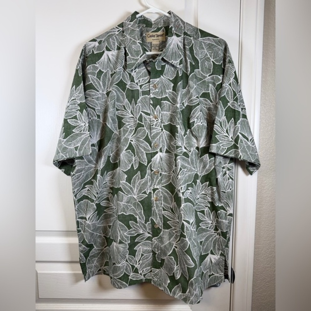 Vintage Cooke Street Hawaiian Reverse Pattern Button Down Shirt Size 2XL EUC